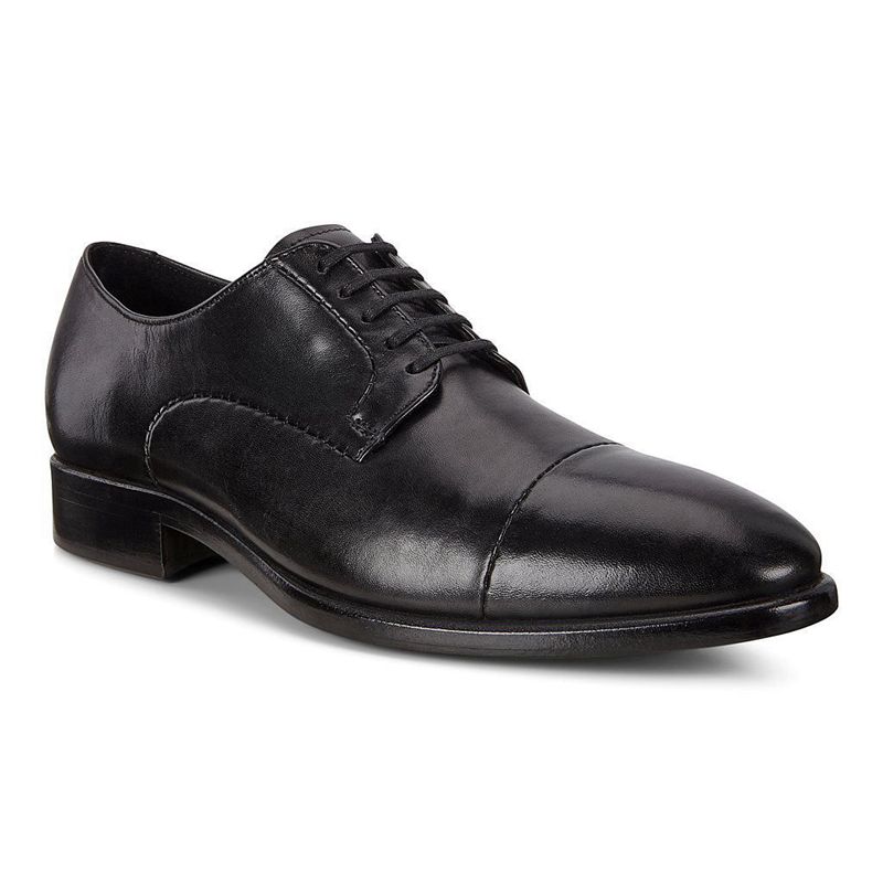 Men Business Ecco Vitrus Mondial - Derby Black - India DZEYLO406